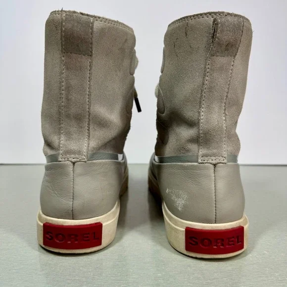 Sorel Waterproof Winter Boots Faux Fur Trim Lace Up Gray NL3926-081 Women's Sz 8 - Picture 8 of 11
